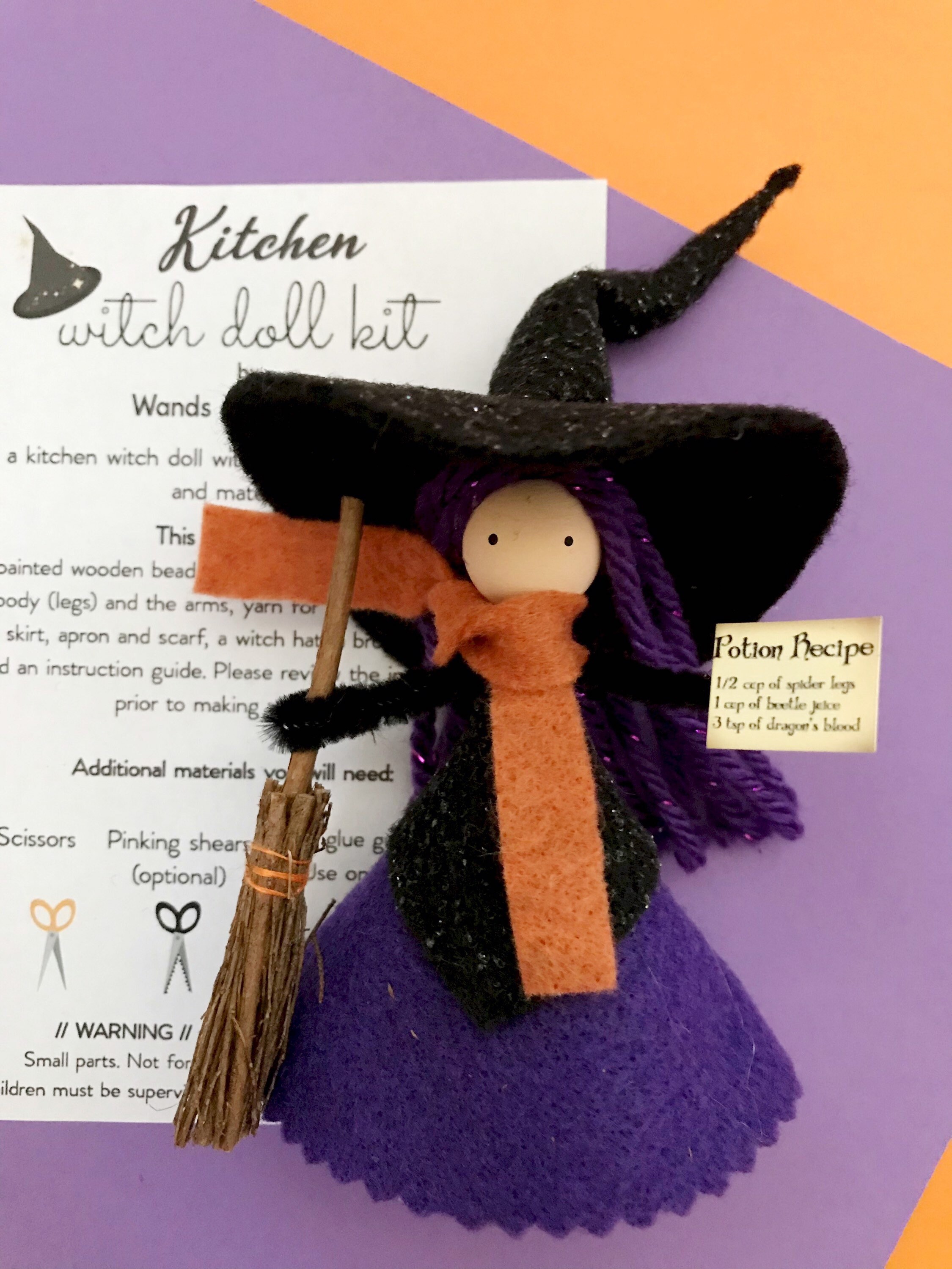 Kitchen Witch Doll Kit Standing Witch Doll Arts and Crafts - Etsy UK