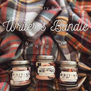 Currently Writing Set | Soy Candle | NaNoWriMo | Writer Candle | Book Lover Gift | Literary Candle | Bookish Gift | CanterburyRoadCo