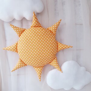Set of 2 clouds and 1 sun wall hanging,nursery decoration,wall hanging,sun and clouds hangihg