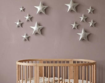 12 Stars Wall Hanging, Sky Nursery Decor,Baby Shower,Nursery wall hanging,fabric soft stars