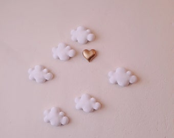 Clouds wall hanging,7 small clouds nursery wall decor,small clouds for wall decor,Hanging clouds from the ceiling,3D clouds for the wall
