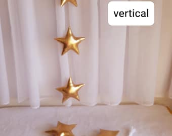 Gold Star Garland, Metallic Wedding Banner, Twinkle Star Bunting