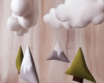 Woodland mobile,Baby crib mobile,baby mobile hanging,nursery decor, woodland  decor