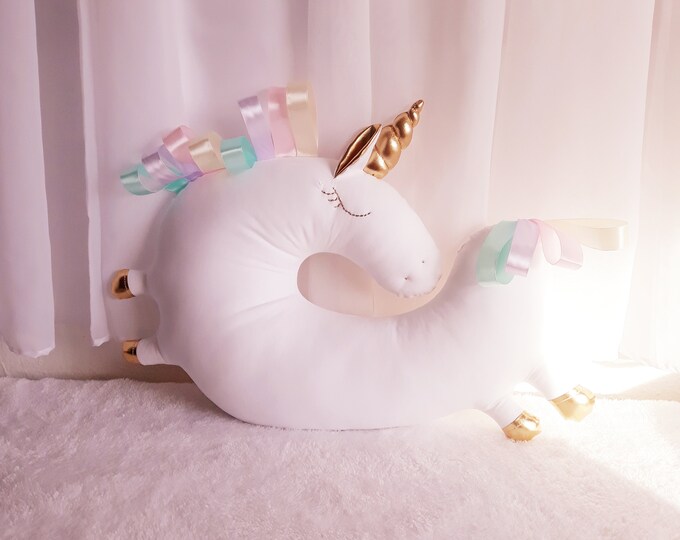 Oreiller licorne, peluche licorne