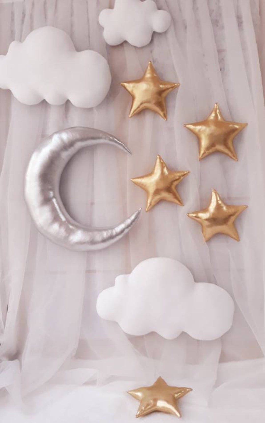 Moon and Stars,set Nursery Wall Decor ,baby Shower,sky Nursery Decor - Etsy