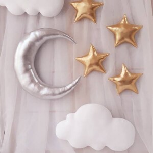 Gold or Silver moon and stars wall hanging, Set wall decor,Nursery decor,Wall decoration,Moon hanging