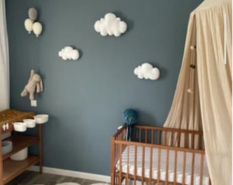 3 White Soft Cloud Wall Hanging,Nursery Decor, set 3 cloud ,sky nursery decor,baby shower