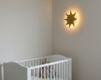 LED Sun lamp,Sun wall night light for nursery,  LED Night Light,Nursery wall decor,Lamp with batteries