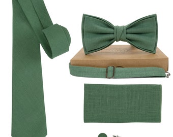 Dark sage green color bow tie, wedding necktie, linen necktie,  green necktie.Krawatte,Fliege,Grüne Fliege,Grüne Fliege,Salbeigrüne Fliege,