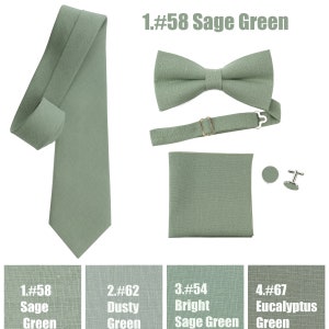 Sage green linen necktie, wedding necktie, linen necktie,  groomsmen neck, wedding tie, green necktie, green bow tie for men