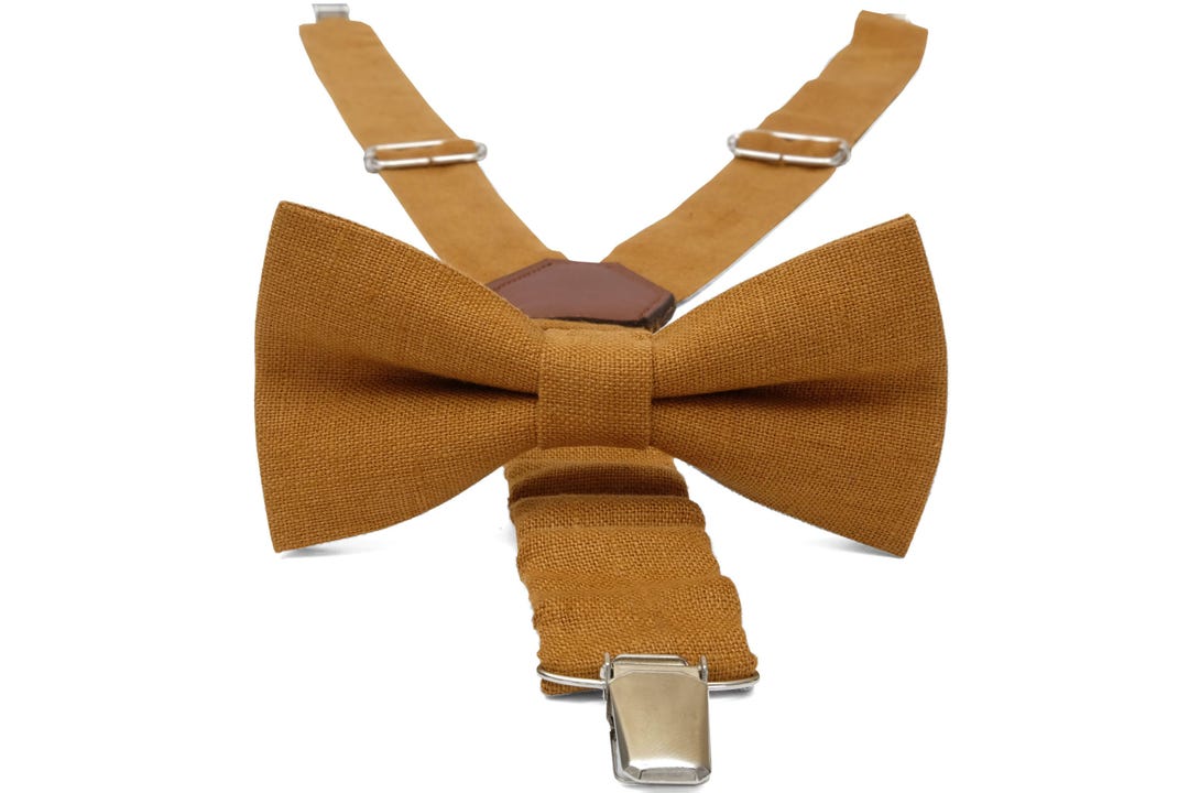 Handmade Linen Child's Bow Tie Cinnamon Brown Etsy — free download