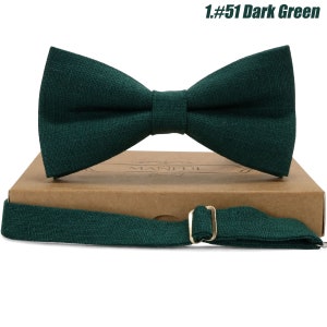 Dark Green Color , Linen Bow Tie, Noeud Papillon Vert Foncé,Wedding Necktie,Noeuds Papillon, Linen Necktie,Emerald Green,Moss Green Color