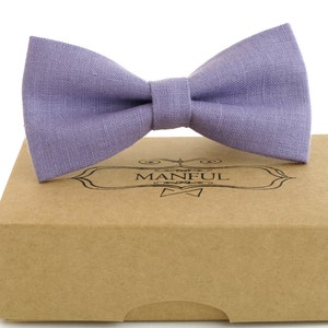 Violet linen bow tie, wedding necktie, linen necktie,  groomsmen necktie,  violet necktie, violet bow tie for men