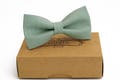 Sage Green Linen Bow Tie, Wedding Necktie, Linen Necktie, Groomsmen Necktie, Green Necktie, Sage Green Bow Tie for Men,Dusty Green Bow Tie