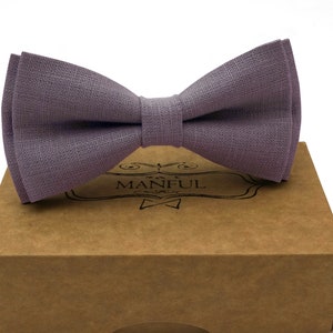 Dusty purple color,bow tie, wedding necktie, linen necktie, groomsmen necktie, sand necktie, sand bow tie for men