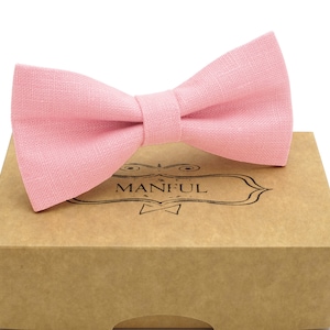 Pink color, bow tie, noeuds papillone, linen necktie, groomsmen necktie, pink necktie, pink bow tie for men,kinder fliegen