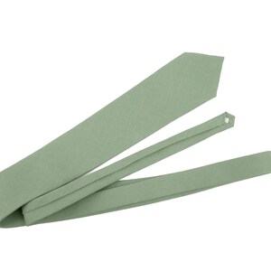 Sage Green Linen Bow Tie, Wedding Necktie, Linen Necktie, Groomsmen Necktie, Green Necktie, Sage Green Bow Tie for Men,Dusty Green Bow Tie image 4