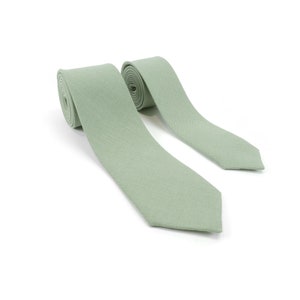 Sage Green Linen Bow Tie, Wedding Necktie, Linen Necktie, Groomsmen Necktie, Green Necktie, Sage Green Bow Tie for Men,Dusty Green Bow Tie image 6