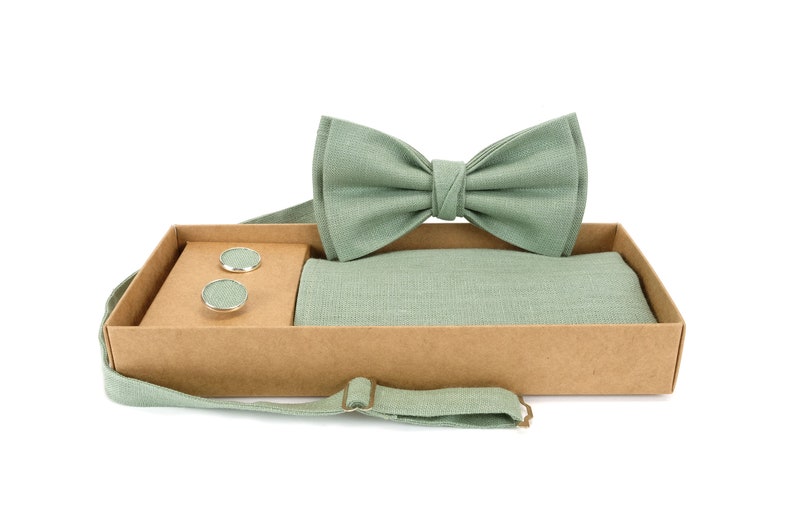 Sage Green Bow Tie, Bow Tie, Noeuds Papillone, Geen Bow tie, Groomsmen Necktie, Green necktie,Sage Green Bow Tie,Green Bow tie image 6