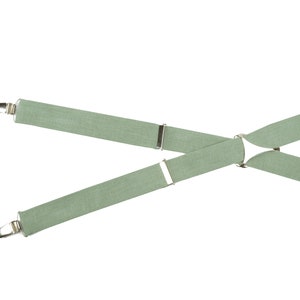 Sage Green Linen Bow Tie, Wedding Necktie, Linen Necktie, Groomsmen Necktie, Green Necktie, Sage Green Bow Tie for Men,Dusty Green Bow Tie image 7