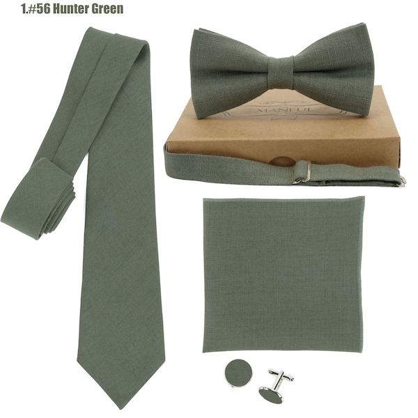 Hunter green color,Green color necktie, noeud papillon, Krawatte, Fliege,cravate, noeud papillon,tie,noeuds papillon, linen necktie,necktie