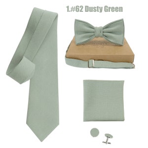 Muszka w kolorze Dusty Green, Noeud Papillon, Krawat dla drużbów, Zielony krawat, Muszka w kolorze Sage Green, Krawat w kolorze Dusty Green, Krawat ślubny, Krawat, Krawat