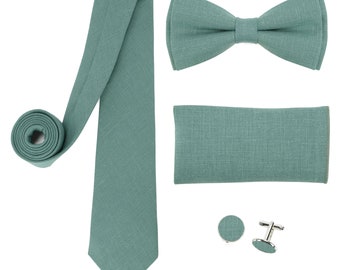 Ocean green color ,  bow tie, noeud papillon vert foncé,wedding necktie,noeuds papillon, linen necktie,Noeud papillon,Dusty Green Bow Tie