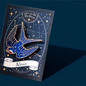 Altair: The Blue Bird of Happiness, Blue Swallow Bird Constellation Enamel Pin