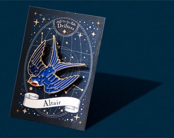 Altair: The Blue Bird of Happiness, Blue Swallow Bird Constellation Enamel Pin