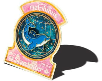 Emaille pin Delphinus: The Celestial Dolphin Constellation