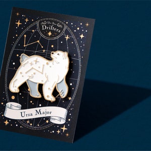 Ursa Major: The Great Bear, Polar Bear Constellation Enamel Pin