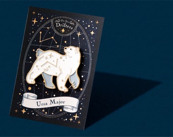 Ursa Major: The Great Bear, Polar Bear Constellation Enamel Pin