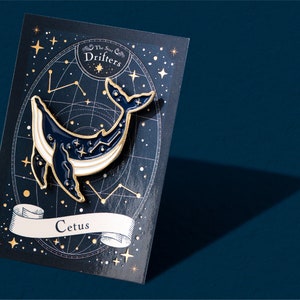 Cetus: The Orbit Whale, Humpback Whale Constellation Enamel Pin