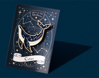 Cetus: The Orbit Whale, Humpback Whale Constellation Enamel Pin