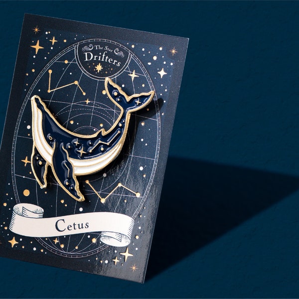 Cetus: The Orbit Whale, Humpback Whale Constellation Enamel Pin