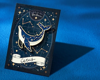 Cetus: The Orbit Whale, Humpback Whale Constellation Enamel Pin