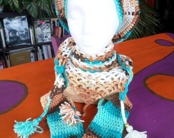Set of beret, mittens and scarf 100% handmade