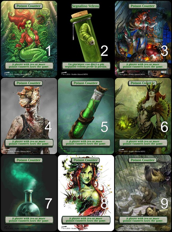 Mtg Poison Counter for Infect Cards Alternative Art // Chose Etsy