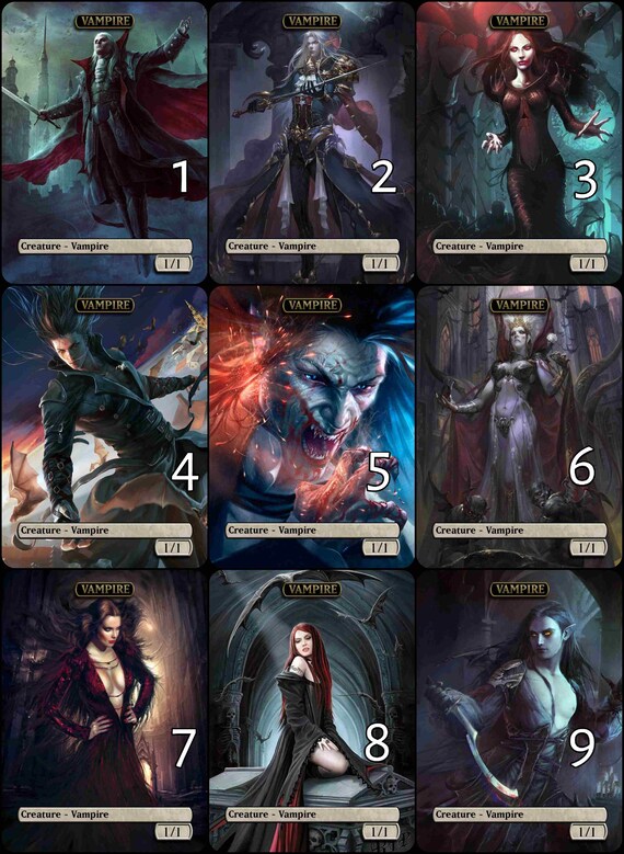 Mtg Vampire 1/1 for Edgar Markov Token Alternative Art // | Etsy