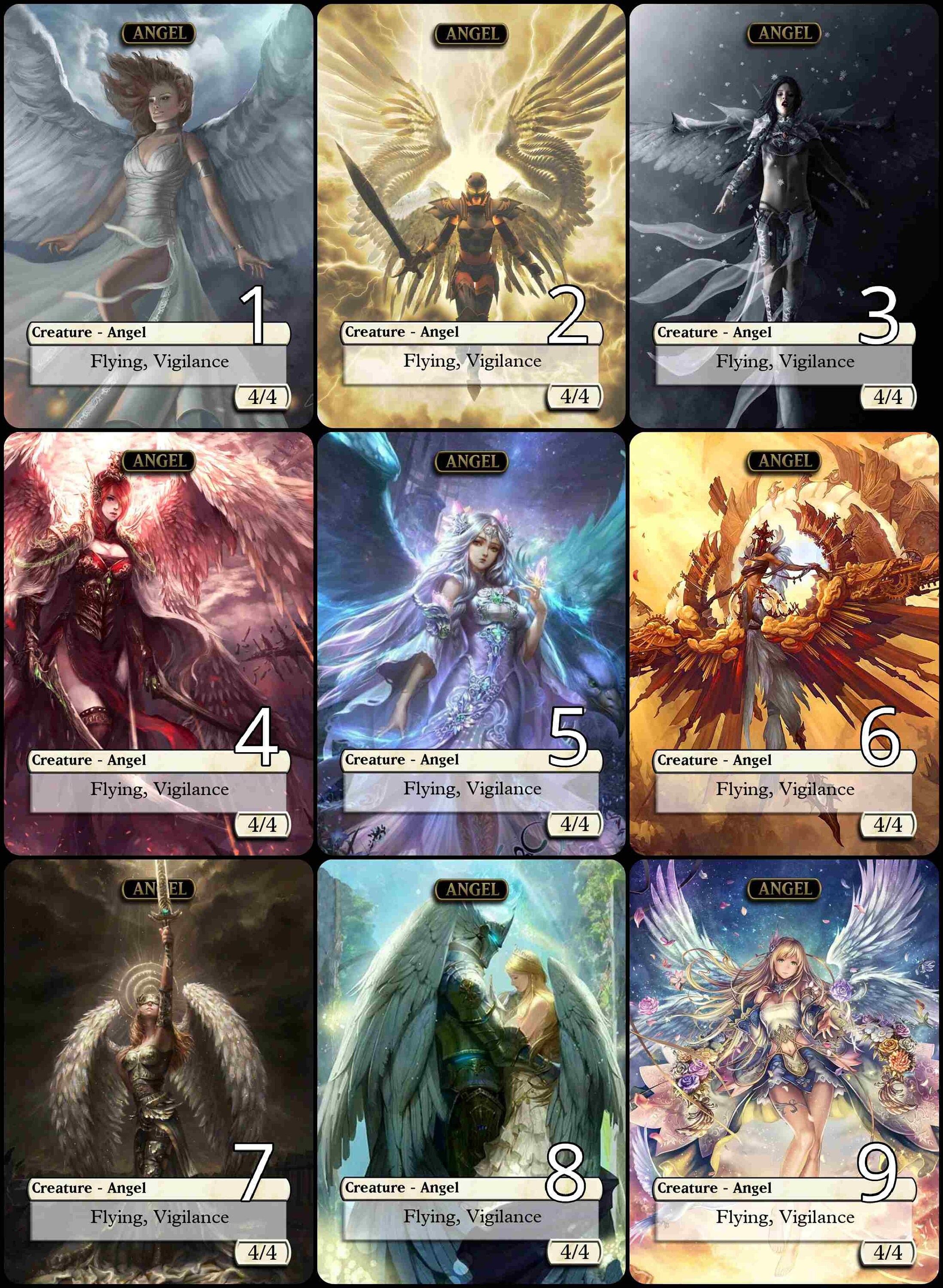 MtG Angel 4/4 Vigilace Token for Resplendent Angel Alternative Etsy