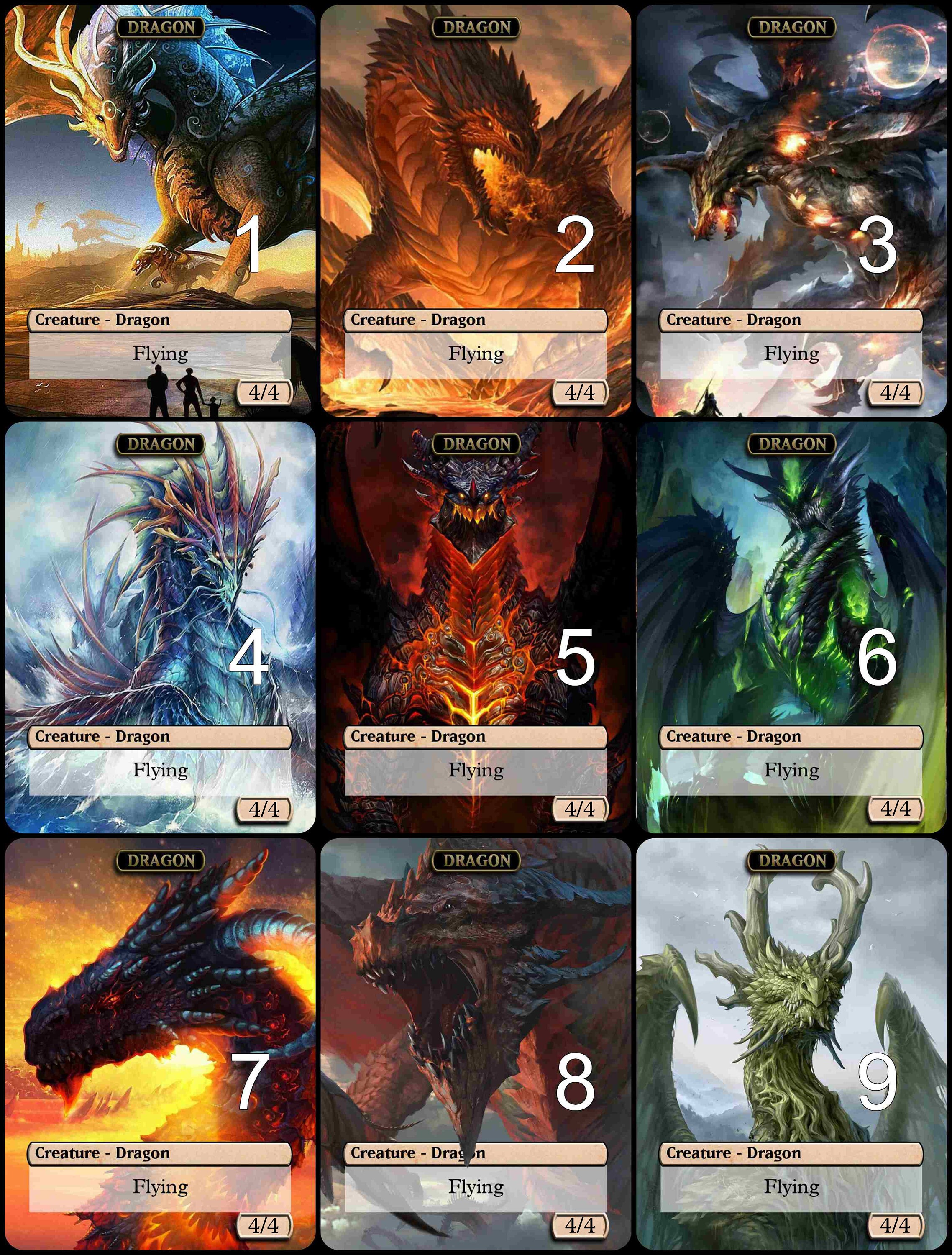 MtG Dragon 4/4 Token Alternative Art // Chose the Art For Etsy