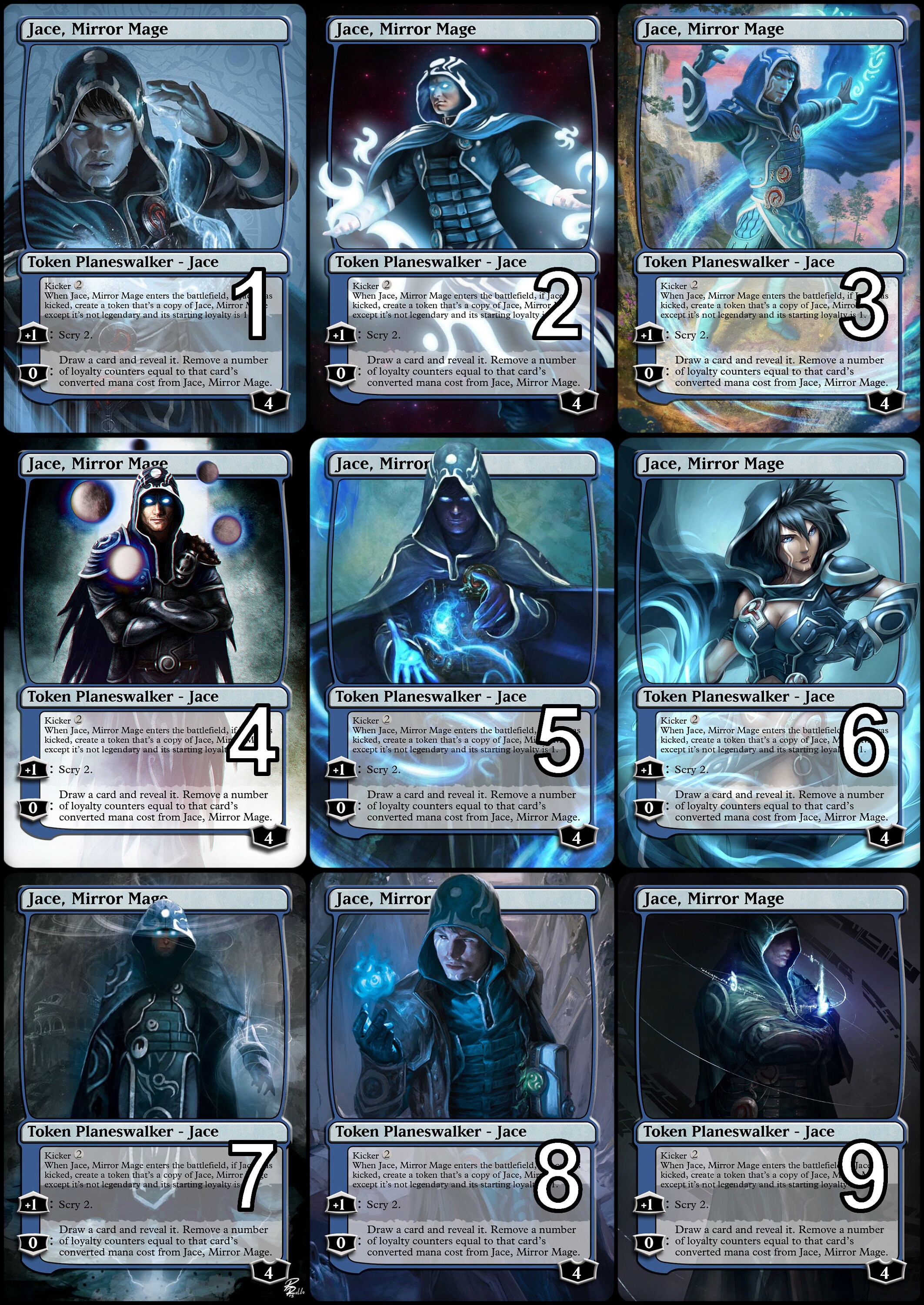 Mtg Jace Mirror Mage Token Copy Alternative Art Chose The Etsy