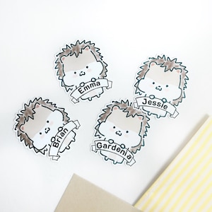 Dustin the Hedgehog sterben geschnitten Aufkleber Personalisieren Benutzerdefinierte Name Option Traveler's Notebook Scrapbook Planer Kawaii Charakter Doodle Journal