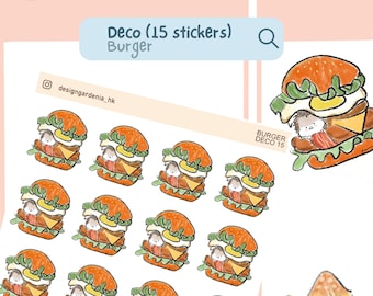 Burger Planner Sticker Cheat Day Cook Gift for Mom Fast Food Foodie Food Lover Chef Bullet Journal Bujo Craft Deco Family Sticker Lunch