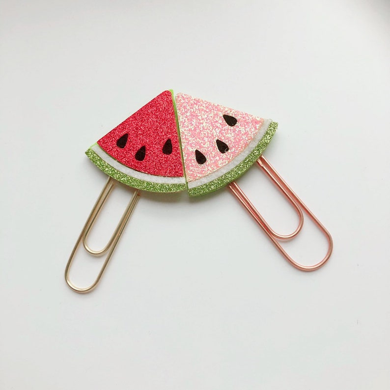 Glitter Fruit Planner Clip Pink Water Melon Pineapple handmade Red Watermelon watermelon summer healthy fruit food sweet zdjęcie 5