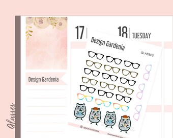 Tiny Small Little Glasses Stickers • Dot Stickers • Checklist Stickers • Reading Stickers • Functional Stickers • Study Stickers • Spectacle