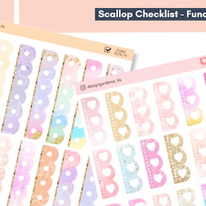 Sint-jakobsschelp aquarel checkliststickers • Aquarelstickers • To do-stickers • Gouden stickers • Plannerstickers • Controle • Herinneringsstickers