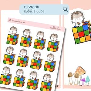Twist Turn Handgetekende Rubikskubus Planner Stickers Puzzelliefhebbers Intelligente organisatoren Kindwedstrijd Competitie Gameplay Moeder Activiteiten