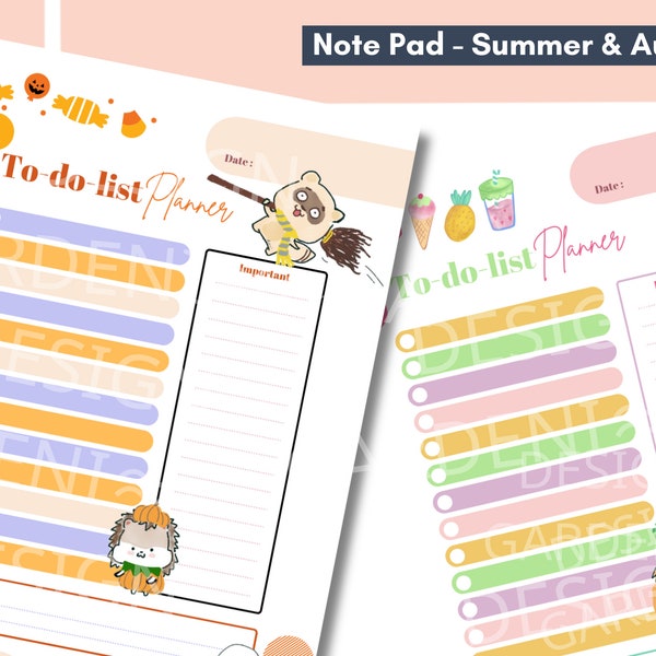 Cute Kawaii Daily To Do List Notepad 100 tear off sheets Stationery Scrapbooking Organize Summer Autumn Halloween Memo Office Gift