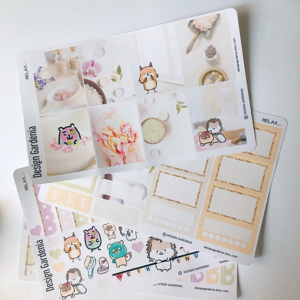 Relax Spa Day Photo Weekly Kit • Functional Stickers • Massage Planner Stickers • Well-being Heath conscious • Relaxation • Hand-drawn